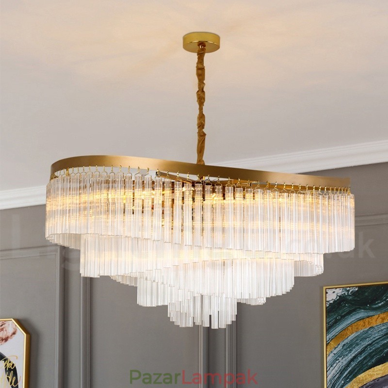 Arany posztmodern luxus kerek K9 kristály medál csillár kiállítóterem