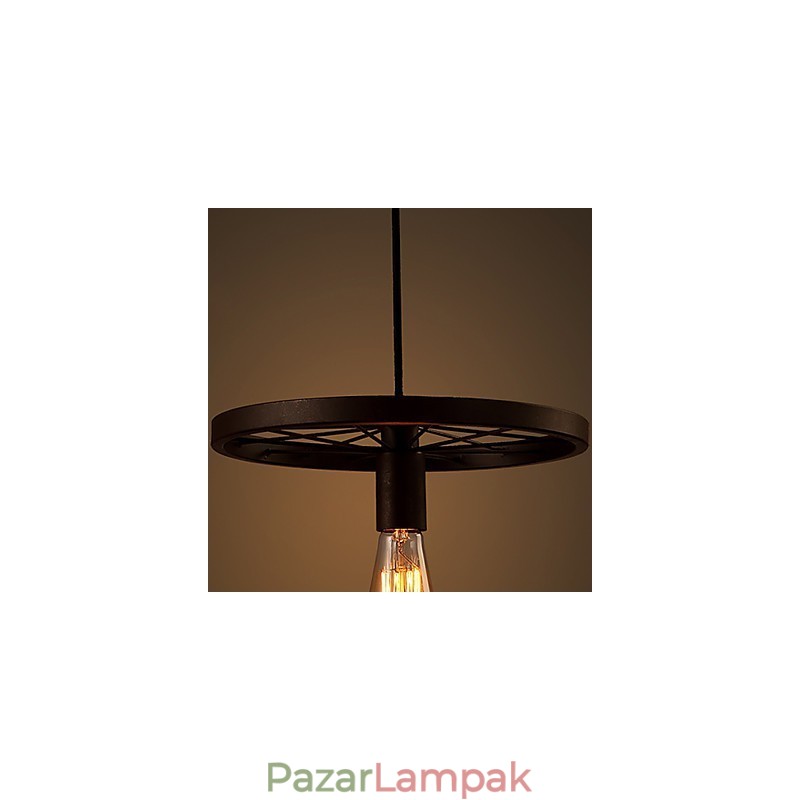 Ipari 1 lámpa Vintage vasárnyékolásban függeszték