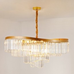 Arany posztmodern luxus kerek K9 kristály medál csillár kiállítóterem