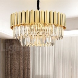 Idén Luxus posztmodern arany kerek K9 kristály medál csillár kiállítóterem