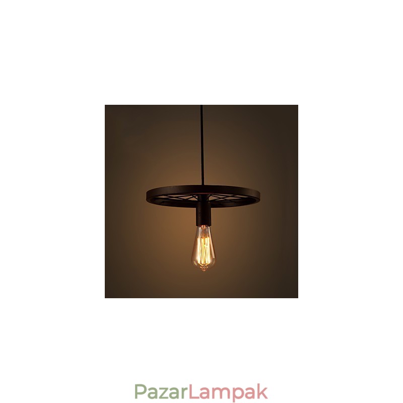 Ipari 1 lámpa Vintage vasárnyékolásban függeszték