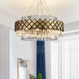 Luxus Modern Gold Plus fekete kerek K9 kristály medál csillár Kiállítóterem