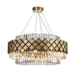Luxus Modern Gold Plus fekete kerek K9 kristály medál csillár Kiállítóterem