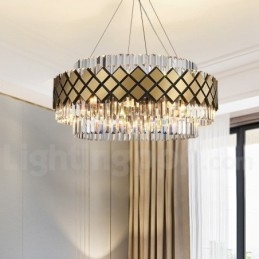 Luxus Modern Gold Plus fekete kerek K9 kristály medál csillár Kiállítóterem