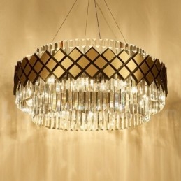 Luxus Modern Gold Plus fekete kerek K9 kristály medál csillár Kiállítóterem