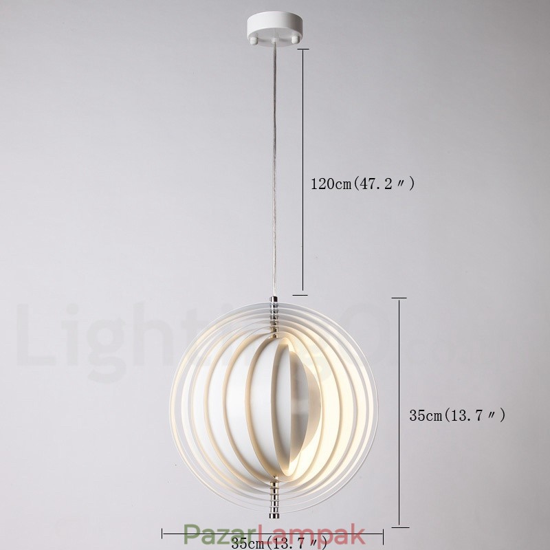 Globe White Rotate Posztmodern DIY függőlámpa