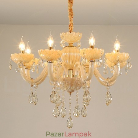 8 Világos luxus pezsgőkristály gyertyacsillár 8 Világos luxus pezsgőkristály gyertyacsillár