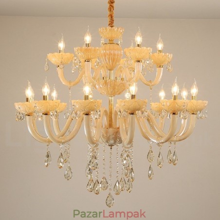 18 (12+6) Light Luxus Pezsgőkristály gyertyacsillár 18 (12+6) Light Luxus Pezsgőkristály gyertyacsillár