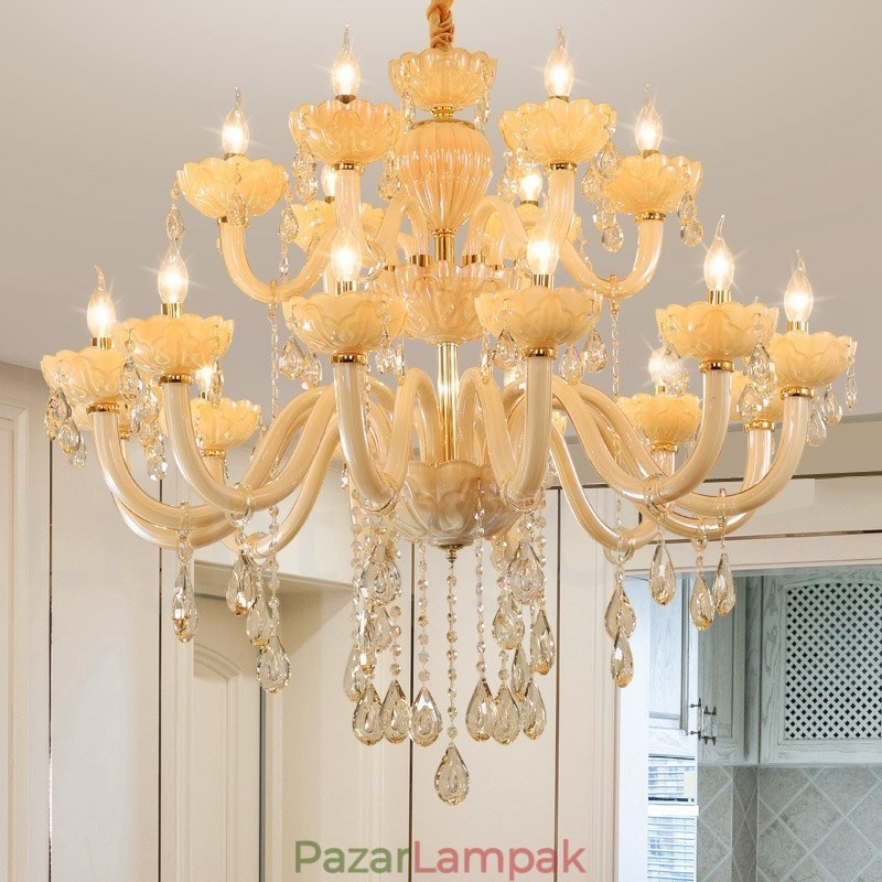 18 (12+6) Light Luxus Pezsgőkristály gyertyacsillár
