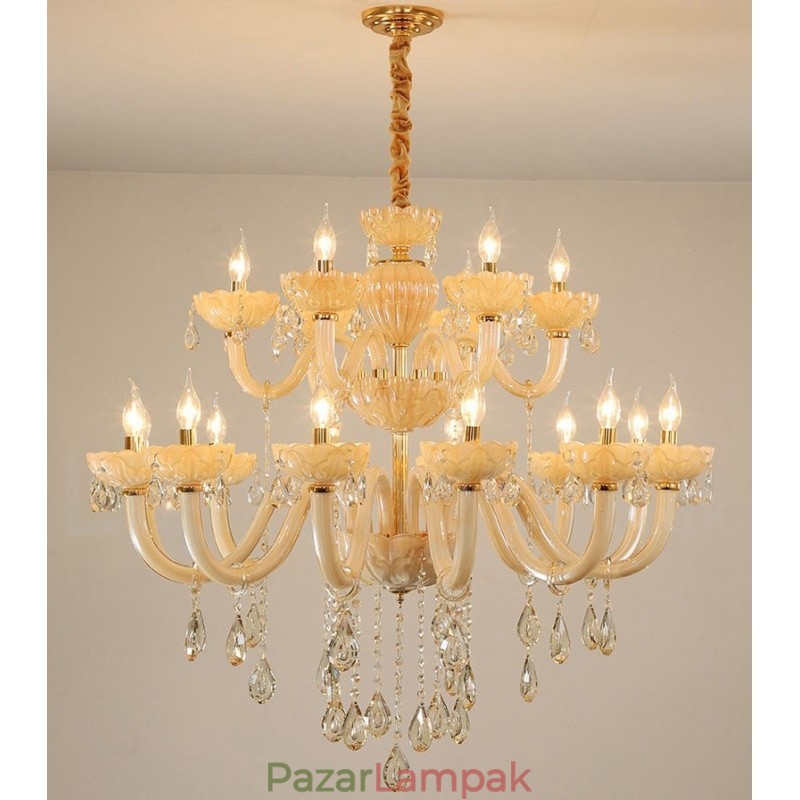 18 (12+6) Light Luxus Pezsgőkristály gyertyacsillár