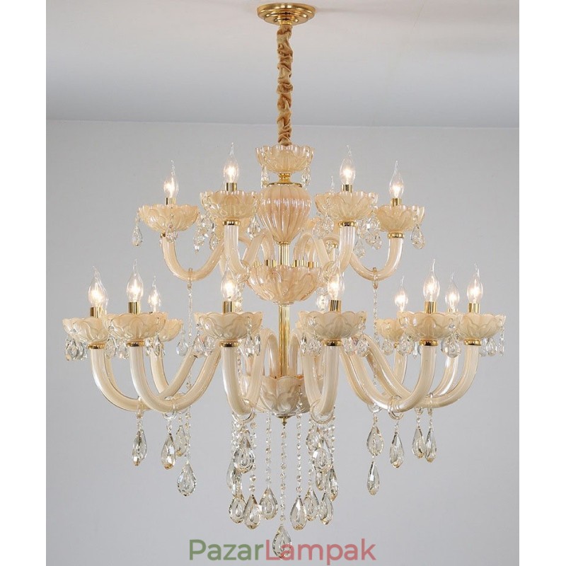 18 (12+6) Light Luxus Pezsgőkristály gyertyacsillár