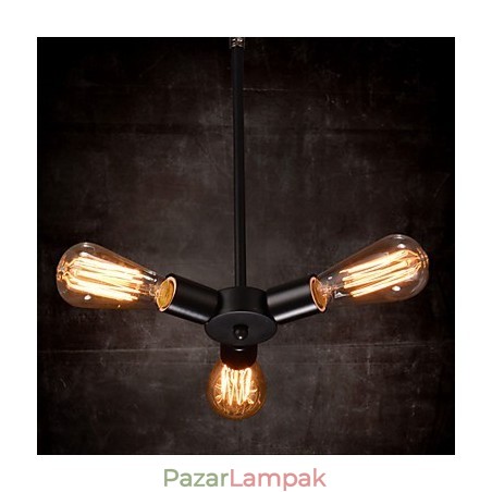 Függeszték 3 fényű vidéki stílusú kovácsoltvas