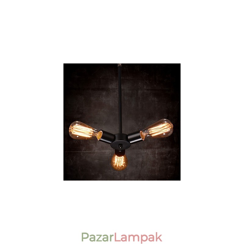 Függeszték 3 fényű vidéki stílusú kovácsoltvas