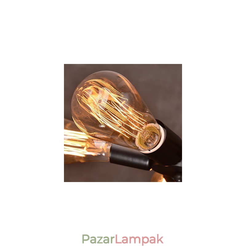 Függeszték 3 fényű vidéki stílusú kovácsoltvas