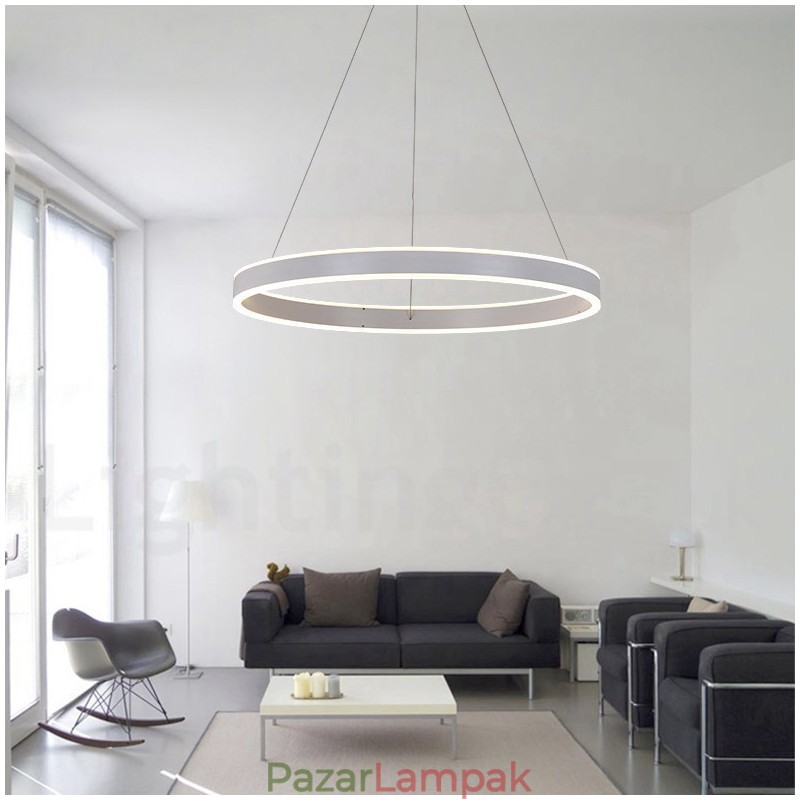 1 gyűrűs, kétcsíkos Art Deco függeszték 60 cm-es függesztett lámpa