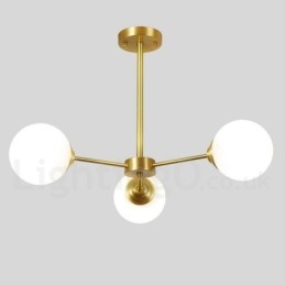 3 Light Tiszta sárgaréz Észak-Európa babcsillár Modern fémmolekulák függőlámpa