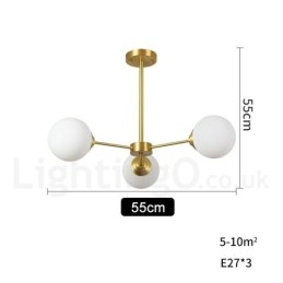 3 Light Tiszta sárgaréz Észak-Európa babcsillár Modern fémmolekulák függőlámpa