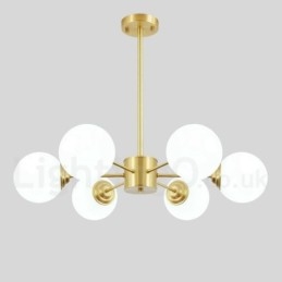 6 Light Tiszta sárgaréz Észak-Európa babcsillár Modern fémmolekulák függőlámpa