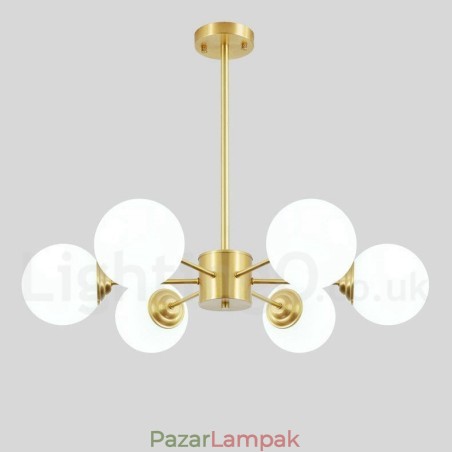 6 Light Tiszta sárgaréz Észak-Európa babcsillár Modern fémmolekulák függőlámpa 6 Light Tiszta sárgaréz Észak-Európa babcsillár Modern fémmolekulák függőlámpa