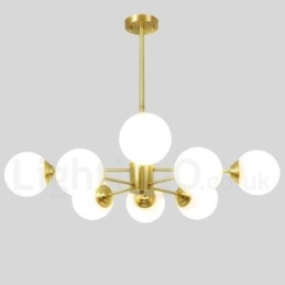 8 Light (4+4 Light) kétszintű tiszta sárgaréz észak-európai bab csillár modern fém molekulák függőlámpa