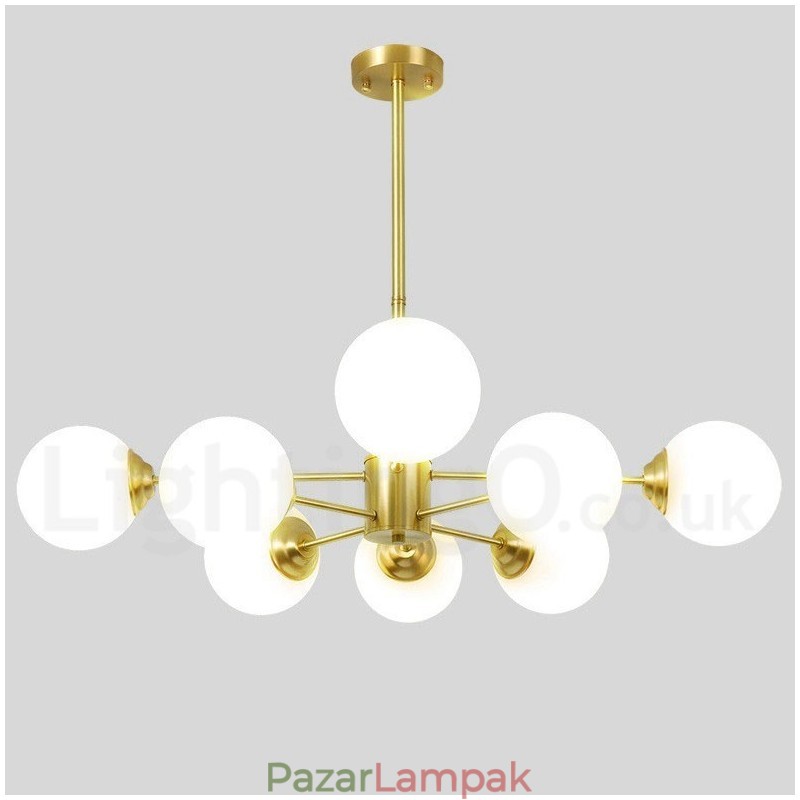 8 Light (4+4 Light) kétszintű tiszta sárgaréz észak-európai bab csillár modern fém molekulák függőlámpa