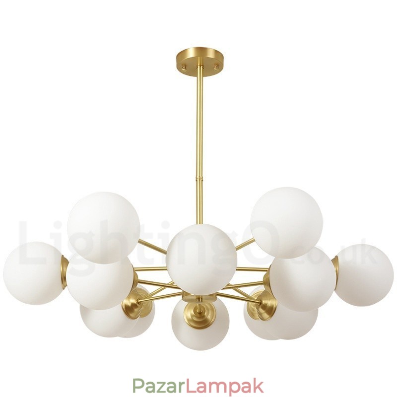 12 fény (6+6 fény) kétszintű tiszta sárgaréz észak-európai bab csillár modern fémmolekulák függőlámpa