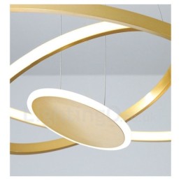 Három kör, modern design három gyűrűs arany függőlámpa távirányítóval