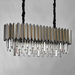 Luxus posztmodern fekete-arany kerek K9 kristály medálcsillár