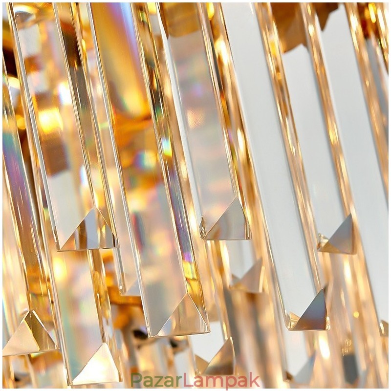 Luxus posztmodern fekete-arany kerek K9 kristály medálcsillár