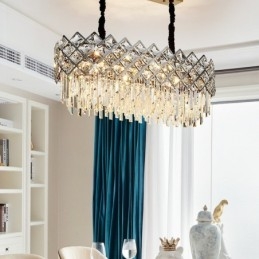 Luxus posztmodern ezüst kerek K9 kristály medálcsillár
