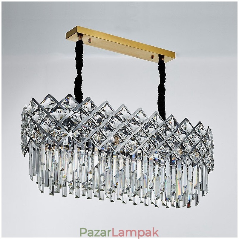 Luxus posztmodern ezüst kerek K9 kristály medálcsillár