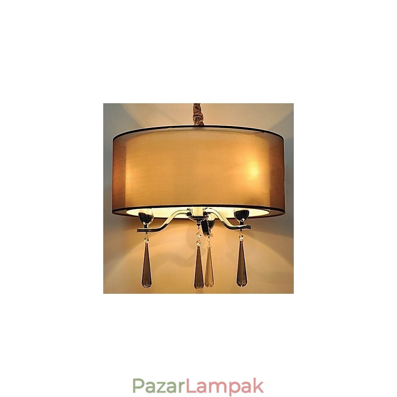 Egyszerű kovácsoltvas kristálycsillár 6 lámpa