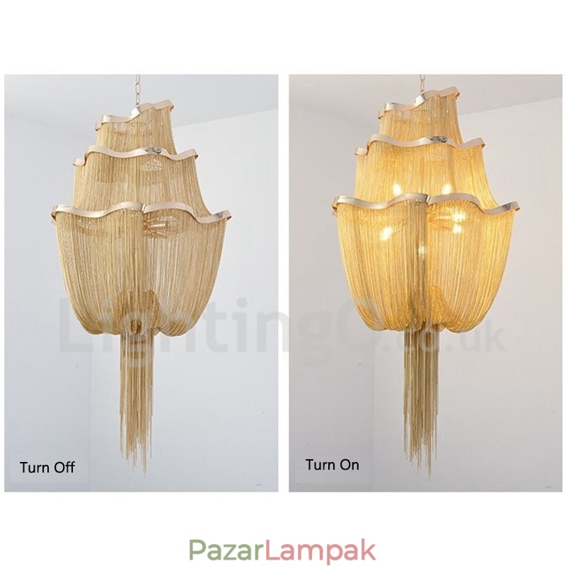 Bojt csillár Designer medál világos ezüst arany színű