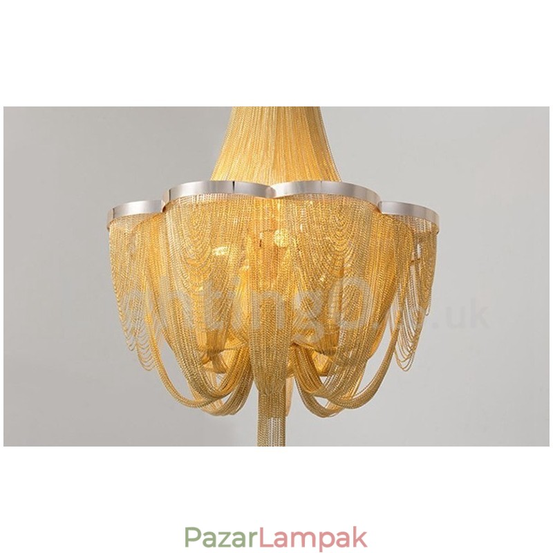 Bojt csillár Designer medál világos ezüst arany színű