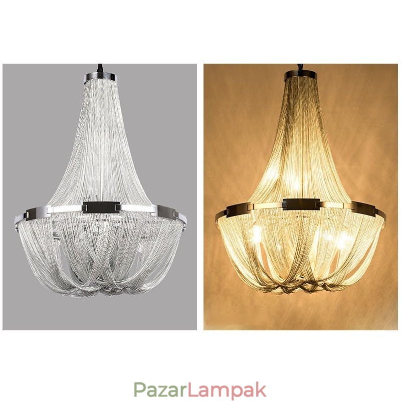 Bojt csillár Designer medál világos ezüst arany színű