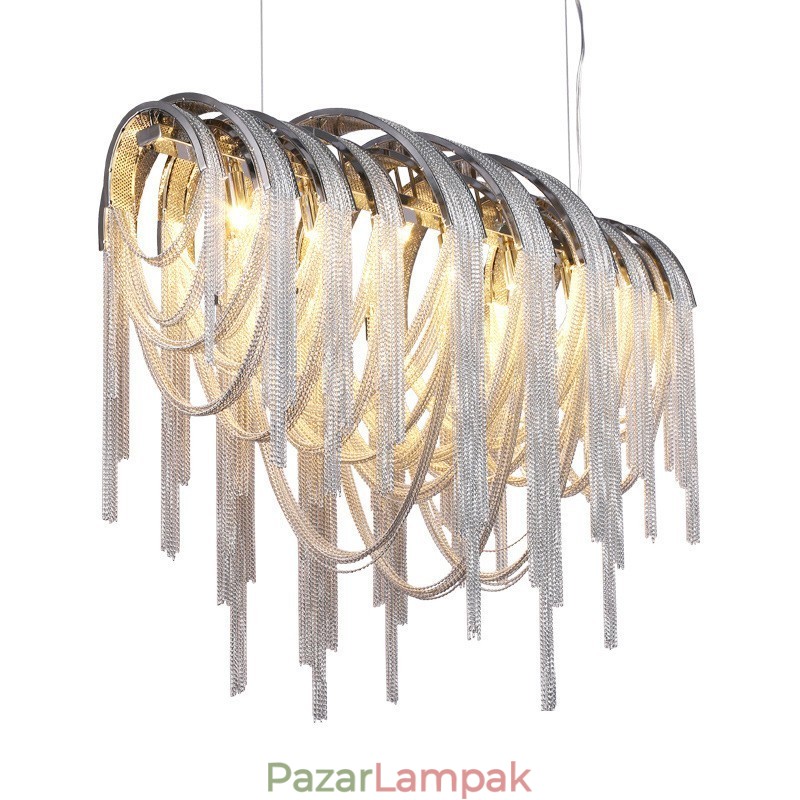 Bojt csillár Designer medál világos ezüst arany színű