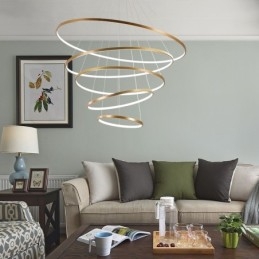 Nagy 4 gyűrűs 5 gyűrűs fekete fehérarany függőlámpa modern design