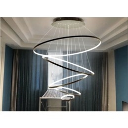 Nagy 4 gyűrűs 5 gyűrűs fekete fehérarany függőlámpa modern design