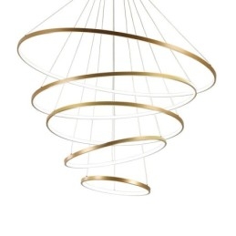 Nagy 4 gyűrűs 5 gyűrűs fekete fehérarany függőlámpa modern design