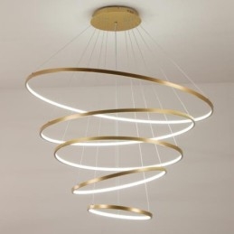 Nagy 4 gyűrűs 5 gyűrűs fekete fehérarany függőlámpa modern design