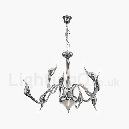 9 Világos króm arany Modern kortárs galvanizált fém csillár 9 Világos króm arany Modern kortárs galvanizált fém csillár