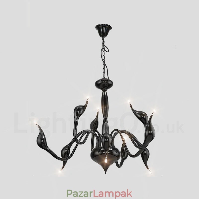 9 Világos, modern kortárs galvanizált fémcsillár