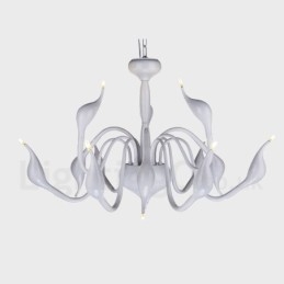 12 Light Modern Swan White Fém csillár függőlámpa