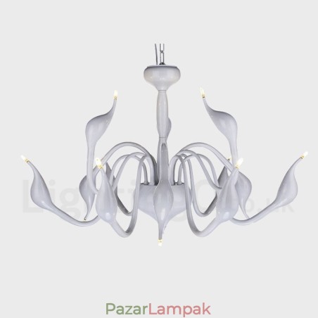 12 Light Modern Swan White Fém csillár függőlámpa 12 Light Modern Swan White Fém csillár függőlámpa