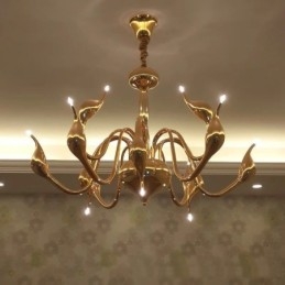 12 Light Modern Swan Gold Fém csillár függőlámpa