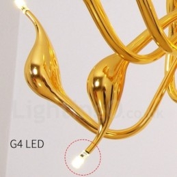 12 Light Modern Swan Gold Fém csillár függőlámpa