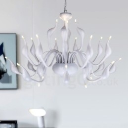 24 lámpa Modern Swan csillár Light G4 fehér bevonat