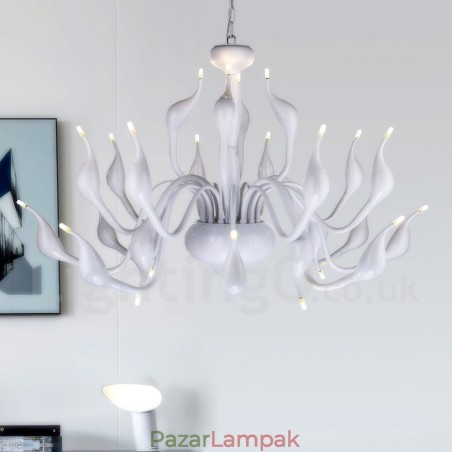 24 lámpa Modern Swan csillár Light G4 fehér bevonat 24 lámpa Modern Swan csillár Light G4 fehér bevonat