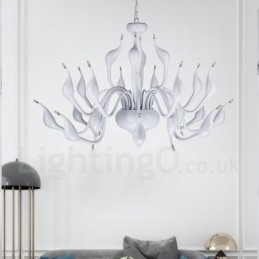 24 lámpa Modern Swan csillár Light G4 fehér bevonat