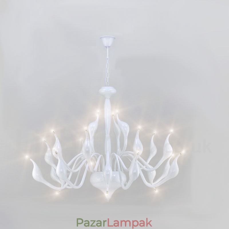 24 lámpa Modern Swan csillár Light G4 fehér bevonat
